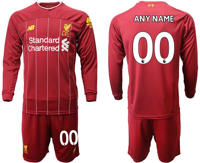 Men 2019-2020 club Liverpool home long sleeves customized red Soccer Jerseys->cleveland cavaliers->NBA Jersey